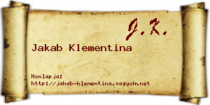 Jakab Klementina névjegykártya